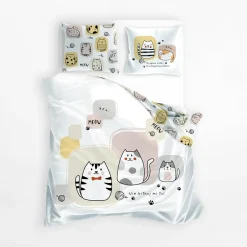 Komplet pościeli bawełnianej SPOKO SPANKO kotki 160x200 cm