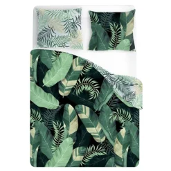 Komplet pościeli bawełnianej w liście bananowca TRENDY 220x200 cm