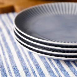 Komplet talerzy szaro-niebieski DAISY SEASIDE 18 el.