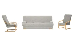 Komplet wypoczynkowy jasnoszary BAKU