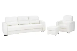 Komplet wypoczynkowy skórzany YUKA nóżki wenge