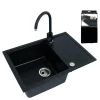 Komplet zlewozmywak granitowy ORLANDO 40 z baterią i matą ociekową czarny