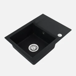 Komplet zlewozmywak granitowy czarny ALVEUS SHOT 59X44 z baterią elastyczną