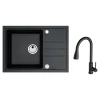 Komplet zlewozmywak granitowy czarny ALVEUS ORLANDO 40 z baterią