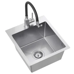 Komplet zlewozmywak QUADRON inox AVENIR SMART 40X45 cm z baterią