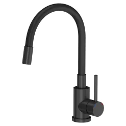 Komplet zlewozmywak QUADRON czarny MAX 77x44 cm z akcesoriami