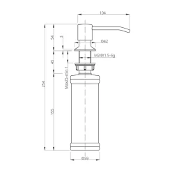Komplet zlewozmywak QUADRON czarny MAX 77x44 cm z akcesoriami