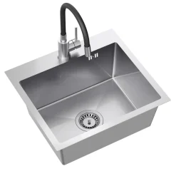 Komplet zlewozmywak QUADRON inox AVENIR BOX 50X45 cm z baterią