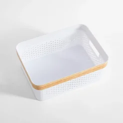 Kosz do przechowywania biały 36x27x13,5 cm