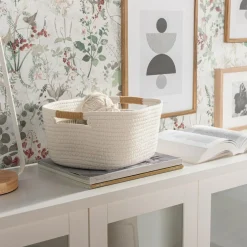 Kosz do przechowywania biały 32x28x15 cm