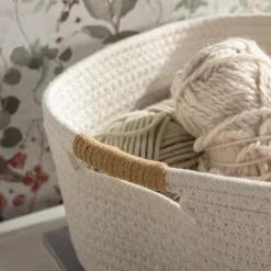 Kosz do przechowywania biały 32x28x15 cm