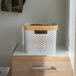 Kosz do przechowywania biały 36x27x24 cm