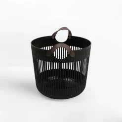 Kosz do przechowywania czarny 18x18x16,5 cm