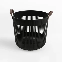 Kosz do przechowywania czarny 41x41x38 cm