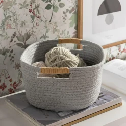 Kosz do przechowywania szary 32x28x15 cm