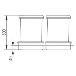 Kosz do sortowania odpadów INSIDE 2x15l