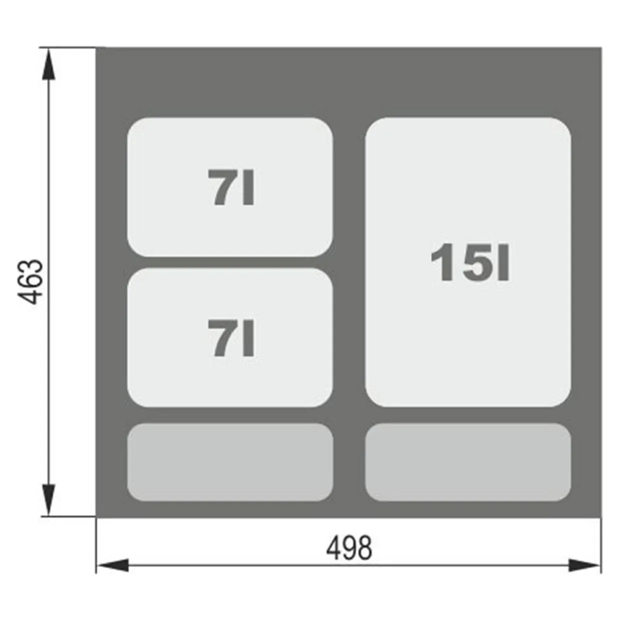 Kosz do sortowania odpadów INSIDE 1x15l i 2x7l