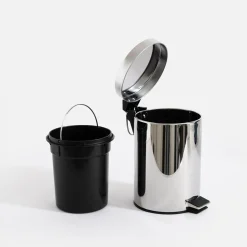 Kosz na śmieci z pedałem srebrny 3L