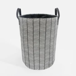 Kosz na pranie czarny 35x48 cm