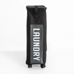 Kosz na pranie z pokrywką na kółkach 39x19x60 cm