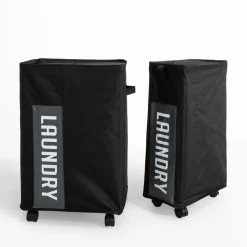 Kosz na pranie z pokrywką na kółkach 40x33x60 cm