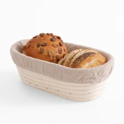 Koszyk do wyrastania garowania pieczywa z lnianym wkładem 25x15x8 cm