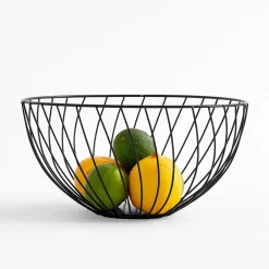 Koszyk na owoce, czarny, 25 cm
