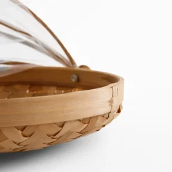 Koszyk z moskitierą, bambusowy, 35 cm