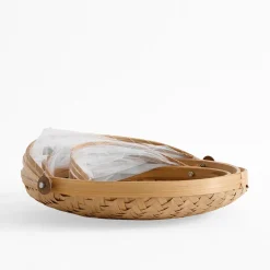 Koszyk z moskitierą, bambusowy, 35 cm