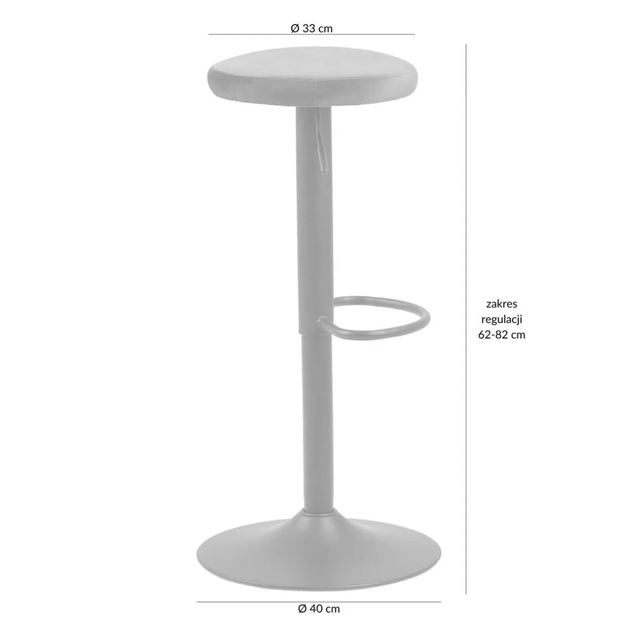 Krzesło barowe GRANGE ciemnoszare