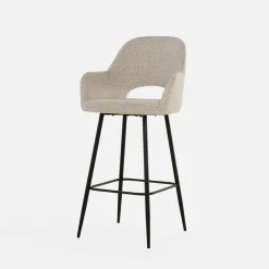 Krzesło barowe tapicerowane białe FILIE