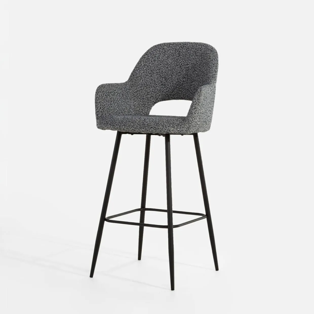 Krzesło barowe tapicerowane szare FILIE