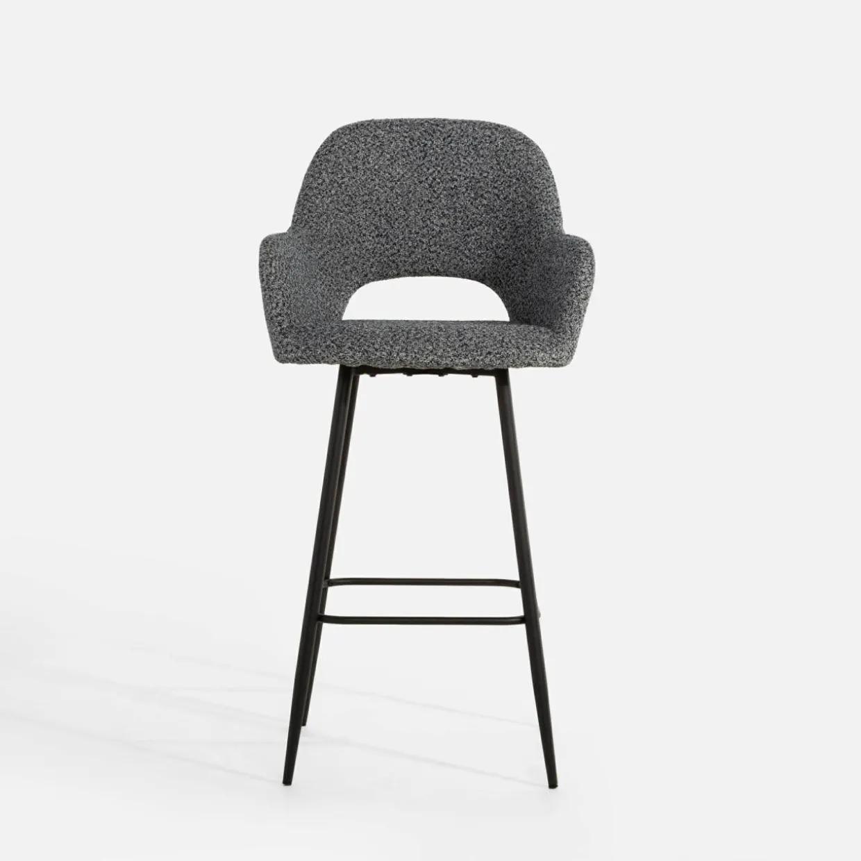 Krzesło barowe tapicerowane szare FILIE