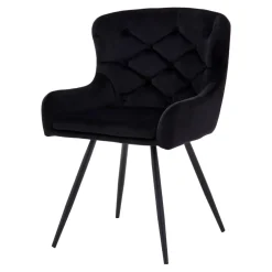 Krzesło tapicerowane czarne LAVEL