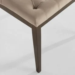 Krzesło welurowe beżowe CAPITONE VOLARE