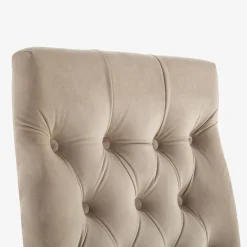 Krzesło welurowe beżowe CAPITONE VOLARE