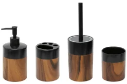 Kubek łazienkowy ceramiczny czarno-brązowy