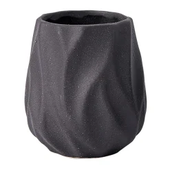 Kubek łazienkowy z ceramiki czarny łezka 10 cm