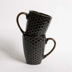 Kubek ceramiczny czarny BRESCA 360 ml