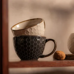 Kubek ceramiczny czarny BRESCA JUMBO 440 ml