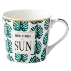 Kubek z porcelany w egzotyczne liście 380 ml