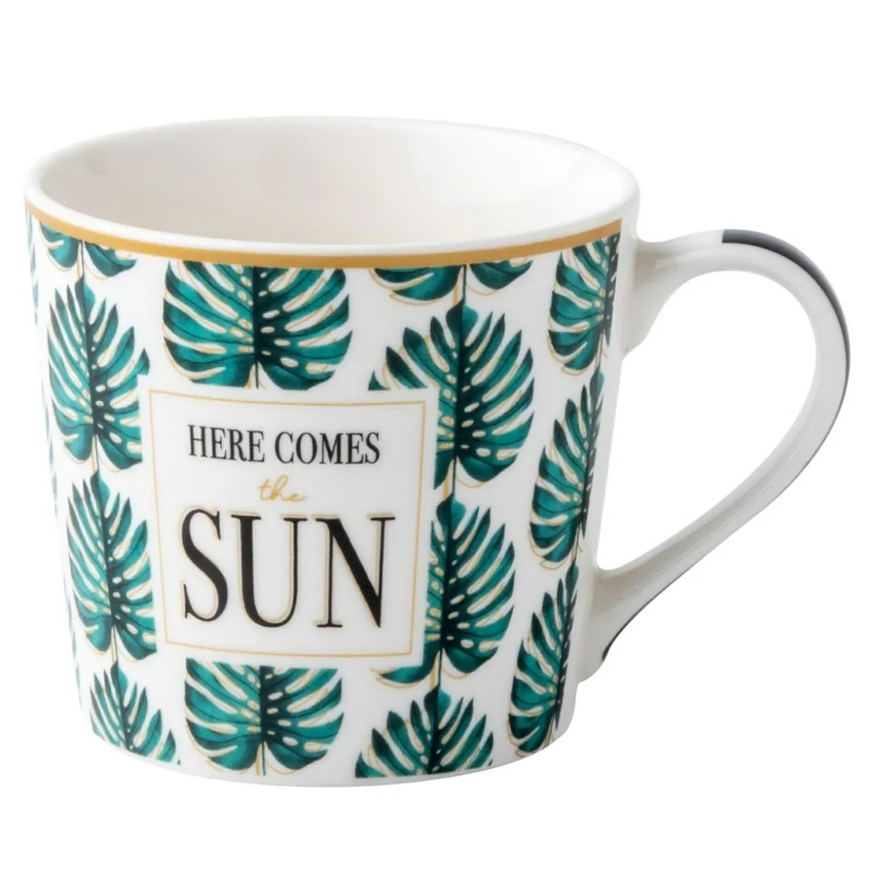 Kubek z porcelany w egzotyczne liście 380 ml