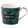 Kubek z porcelany w tropikalne liście 380 ml