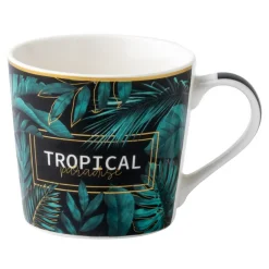 Kubek z porcelany w tropikalne liście 380 ml