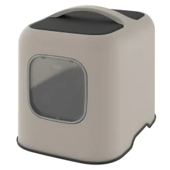 Kuweta wysoka dla kota beżowo-szara 51 cm