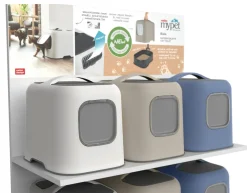 Kuweta wysoka dla kota beżowo-szara 51 cm