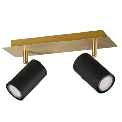 Lamp asufitowa listwa 2 reflektory czarno-złota MARLEY