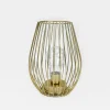 Lampa dekoracyjna LED druciany klosz złota 14,5x20 cm