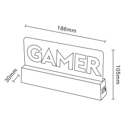 Lampa dekoracyjna LED NEON GAMER