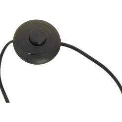 Lampa na złotym trójnogu abażur welur czarny INGA